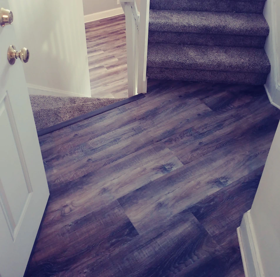 vinyl plank installed at the bedroom hallway